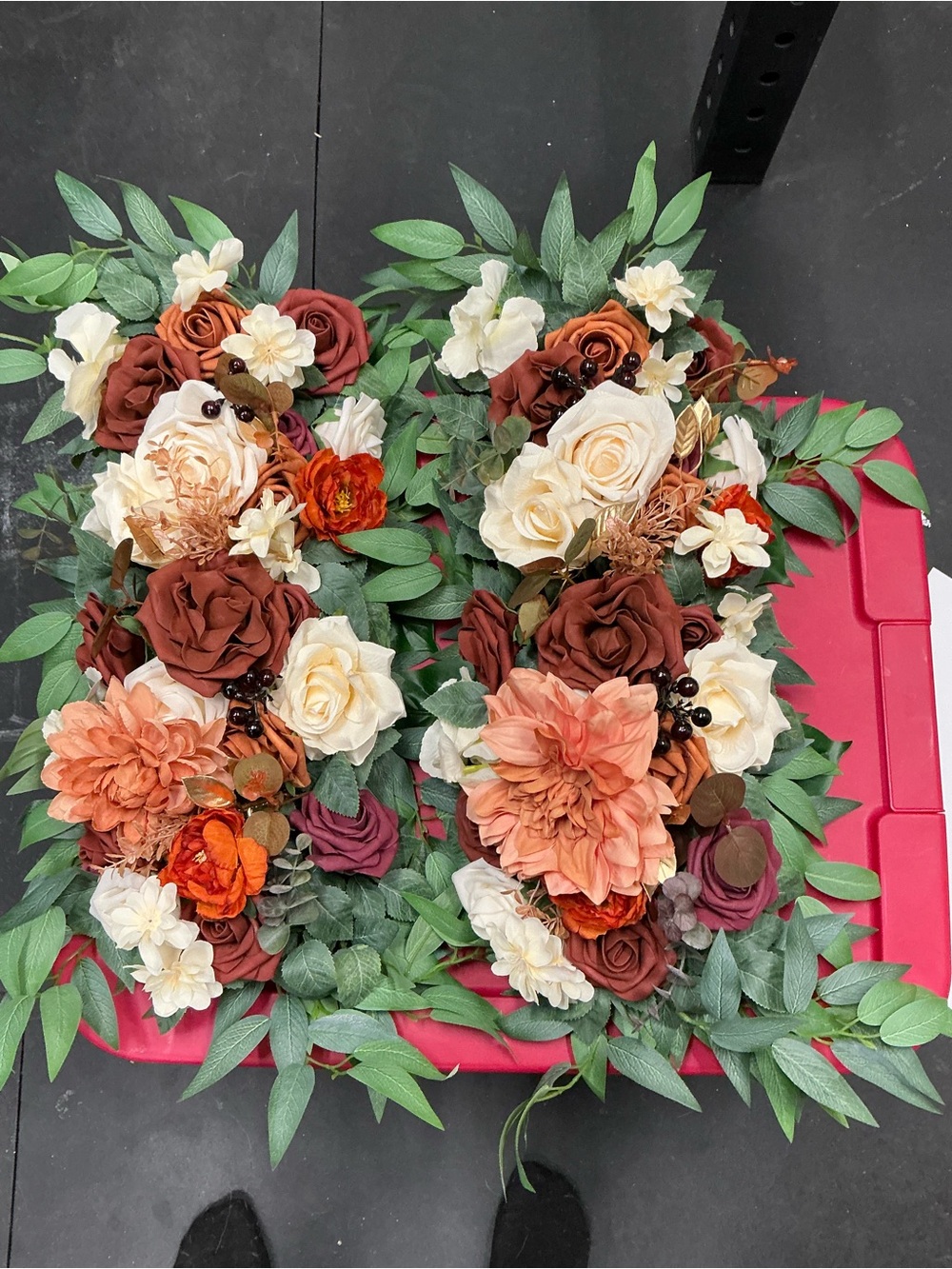 Autumn Harvest Artificial Floral Arrangement - Cream & Rust